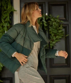 The Colorblock Eco Puffer Jacket - Olive & Eden