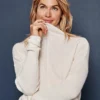 The Luxe Cashmere Blend Funnel Neck Sweater - White Sand