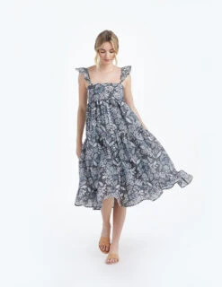 The Tiered Ruffle Midi Dress - Island Floral 8 The Tiered Ruffle Midi Dress - Island Floral -Summer Salt Swim Store 1 ModelFront 57cecefb 3330 4dc0 9f33 57944072335c