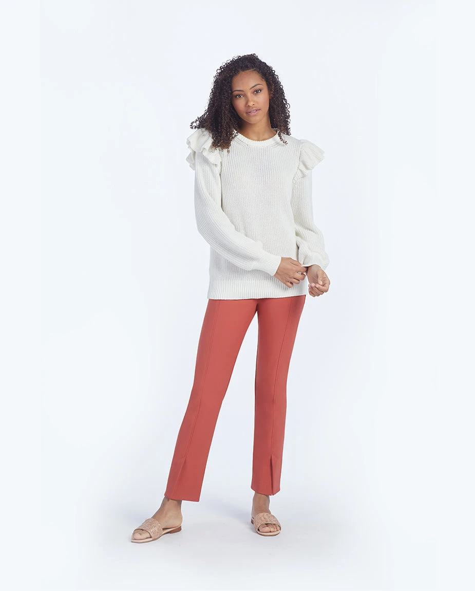 The Multitasking Slit Front Ankle Pant - Terracotta 2 The Multitasking Slit Front Ankle Pant - Terracotta - Image 2