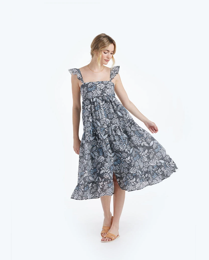 The Tiered Ruffle Midi Dress - Island Floral 2 The Tiered Ruffle Midi Dress - Island Floral - Image 2