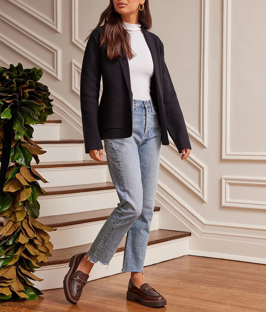 The Ribbed Sweater Blazer - Sea Urchin 5 The Ribbed Sweater Blazer - Sea Urchin - Image 5