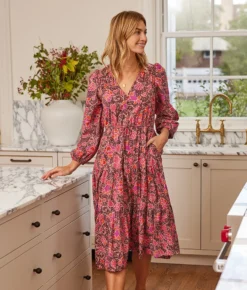 The Countryside Poplin Button Down Midi Dress - Vineyard Blooms In Pinot -Summer Salt Swim Store 2 ProductImage fe637d69 1894 4dd2 adb4 772478bd4efc