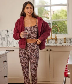 The Do-It-All High Rise 7/8 Leggings - Terracotta Leopard 11 The Do-It-All High Rise 7/8 Leggings - Terracotta Leopard -Summer Salt Swim Store 4ModelFrontLeopard