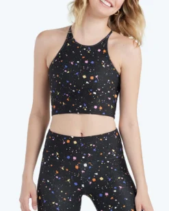 The High Neck Midi Sports Bra Tank - Paint Splatter In Sea Urchin 10 The High Neck Midi Sports Bra Tank - Paint Splatter In Sea Urchin -Summer Salt Swim Store 4 ModelDetail 01695b7c 07d0 491c 911a def24124c7ce