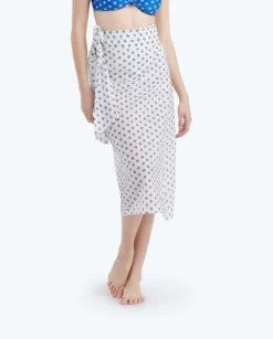 The Easy Breezy Sarong - Block Print In White Sand & Indigo -Summer Salt Swim Store 4 ModelDetail 11642c1e 3830 4c2e b0ab 81844e980ac4