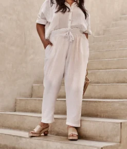 The Going Places Gauze Drawstring Pant - White Sand 7 The Going Places Gauze Drawstring Pant - White Sand -Summer Salt Swim Store 4 ModelDetail 46eccc84 cda5 4a47 bb9a eb114bb8e683