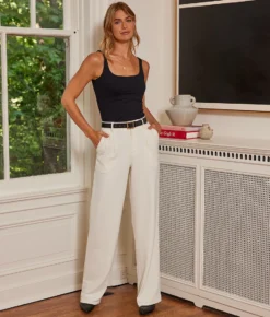 The Classic Pleat Straight Leg Trouser Pant - White Sand -Summer Salt Swim Store 5 ExtraProductShot 6d5711ce b747 4d99 b5da 095d5b9bb448