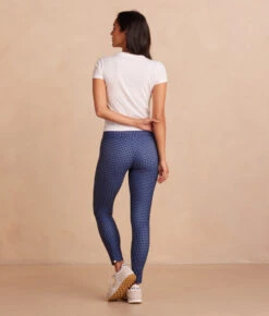 The Colorblocked High Rise 7/8 Legging - Gingham In Blue Mountain & Toffee 6 The Colorblocked High Rise 7/8 Legging - Gingham In Blue Mountain & Toffee -Summer Salt Swim Store Back Full TheColorblockedDo It AllHighRise78LengthLegging GinghaminBlueMountain Toffee