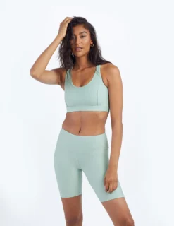 The Do-It-All High Rise Biker Shorts - Sage 8 The Do-It-All High Rise Biker Shorts - Sage -Summer Salt Swim Store BikerShort Sage ModelFront