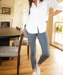 The Coziest High Rise Full Length Leggings - Smoke 6 The Coziest High Rise Full Length Leggings - Smoke -Summer Salt Swim Store Brushed High Rise Full Length Leggings 3