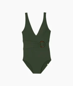 The Cinch Belted Backflip - Olive -Summer Salt Swim Store Cinch Belt Backflip Olive FLAT