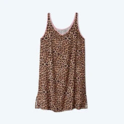 The Cloud 9 Silky Slip Dress - Leopard & Pink Sky