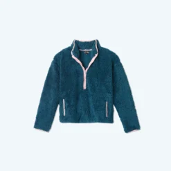 The Cozy High Pile Eco Fleece Half-Zip - Venetian & Pink Sky -Summer Salt Swim Store CozyFleeceZipUp Venetian