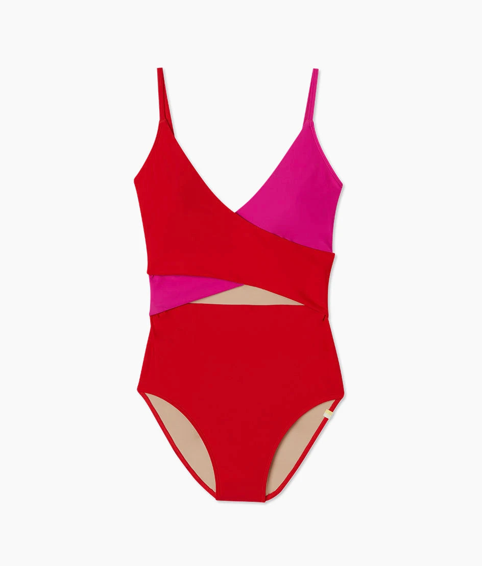 The Sea Breeze Cutout One-Piece - Lava & Hibiscus 6 The Sea Breeze Cutout One-Piece - Lava & Hibiscus - Image 6