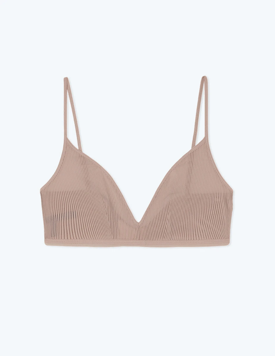 The Feel Free Adjustable Triangle Bralette - Latte 1 The Feel Free Adjustable Triangle Bralette - Latte