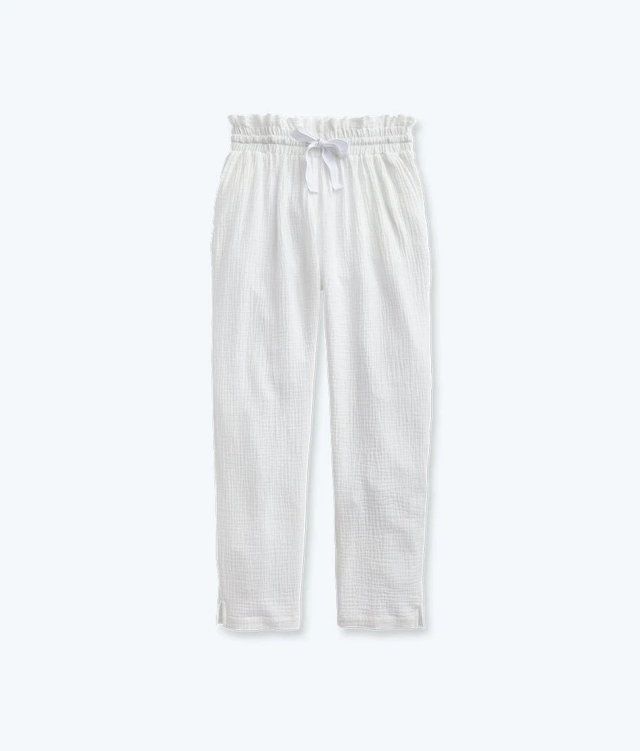 The Going Places Gauze Drawstring Pant - White Sand 1 The Going Places Gauze Drawstring Pant - White Sand