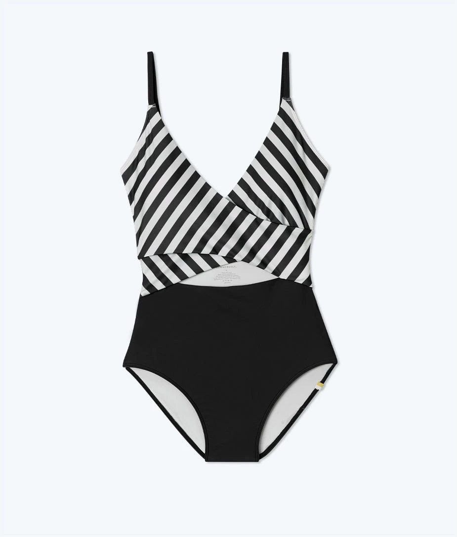 The Sea Breeze Cutout One-Piece - Mixed Stripe In Sea Urchin & White Sand 4 The Sea Breeze Cutout One-Piece - Mixed Stripe In Sea Urchin & White Sand - Image 4
