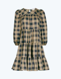 The Tiered Mini Dress - Buffalo Check In Midnight & Toffee -Summer Salt Swim Store FlatLay4 6601f650 4a5c 4c25 9146 9a22789256b1