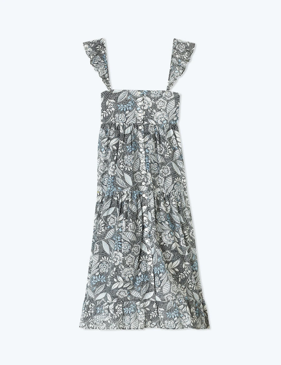 The Tiered Ruffle Midi Dress - Island Floral 1 The Tiered Ruffle Midi Dress - Island Floral