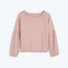 The Softest French Terry Boatneck Pullover - Petal