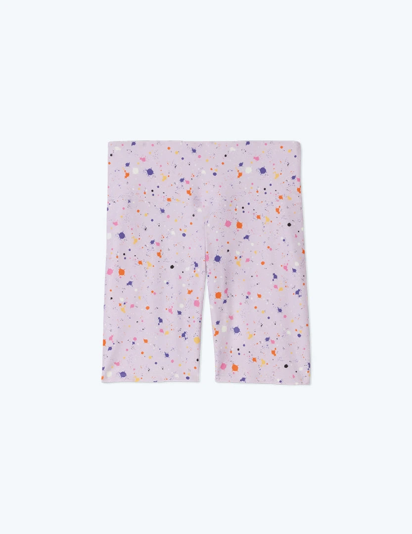 The Do-It-All High Rise Biker Shorts - Paint Splatter In Lilac 1 The Do-It-All High Rise Biker Shorts - Paint Splatter In Lilac