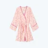 The Cloud 9 Silky Robe - Confetti Dot In Blush & Tangerine