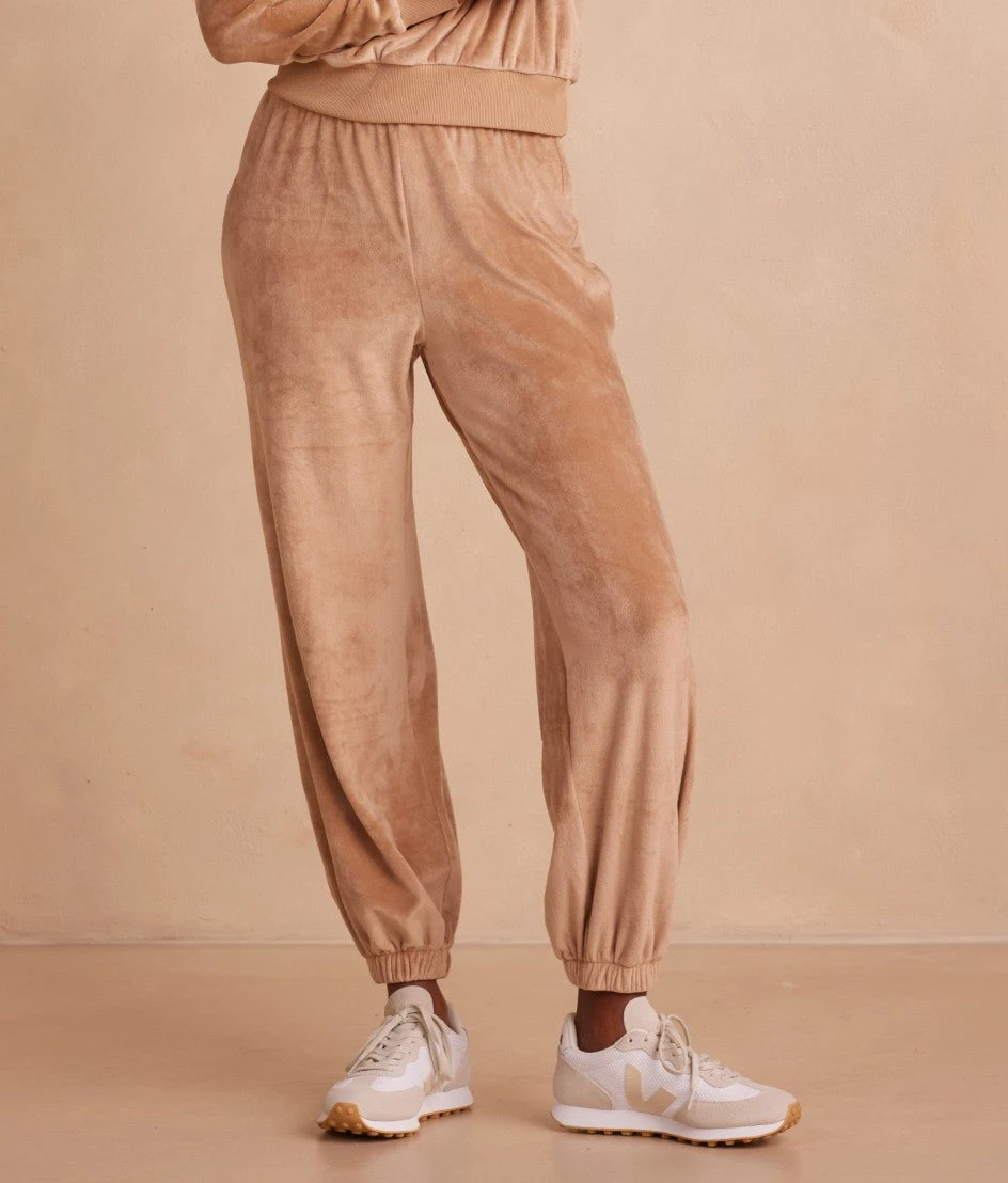 The Plush Velour Jogger - Fawn 2 The Plush Velour Jogger - Fawn - Image 2