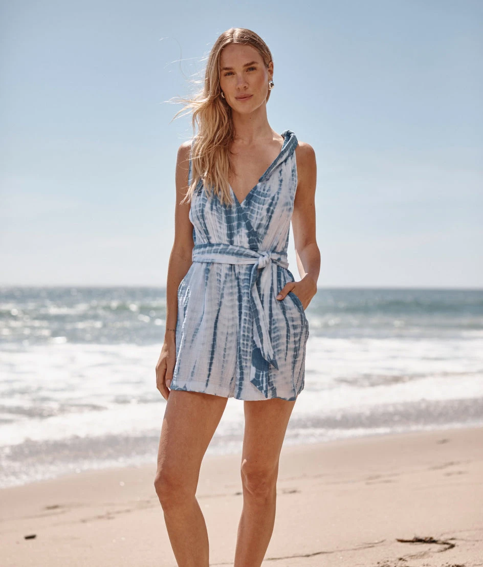 The Going Places Gauze Tie-Shoulder Romper - Summer Tie Dye 4 The Going Places Gauze Tie-Shoulder Romper - Summer Tie Dye - Image 4