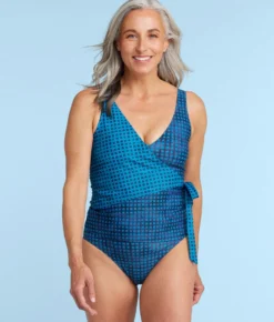 The High Leg High Rise Bottom - Gingham In Deep Sea -Summer Salt Swim Store HighLegHighRiseBottomMixedGinghaminDeepSeaFront1