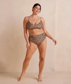 The High Leg High Rise Bottom - Leopard -Summer Salt Swim Store HighLegHighRiseBottom Leopard Front Full