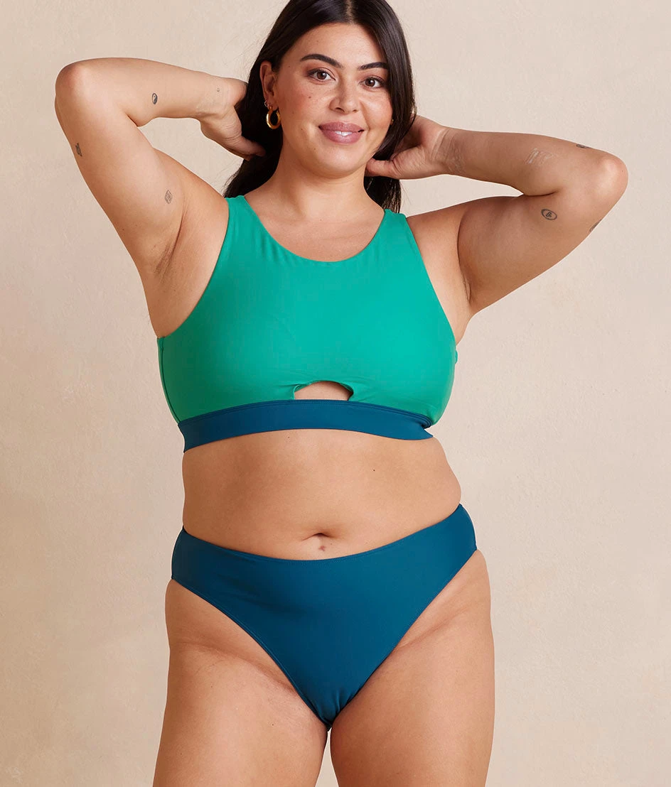 The High Leg Mid Rise Bikini Bottom - Seaweed 1 The High Leg Mid Rise Bikini Bottom - Seaweed