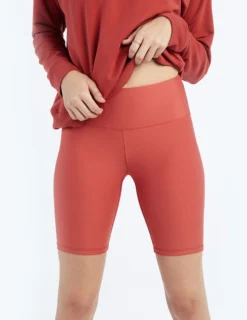 The Do-It-All High Rise Biker Shorts - Terracotta -Summer Salt Swim Store Image3
