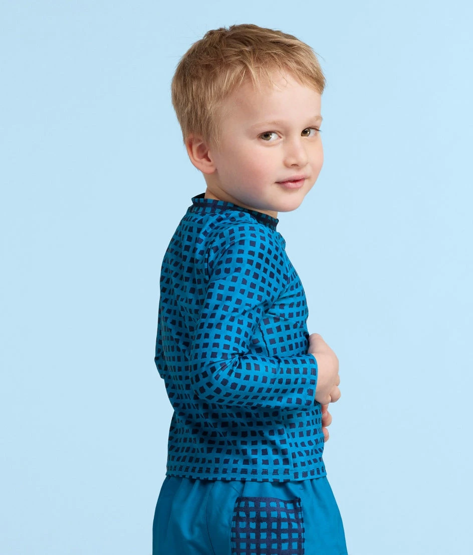 The Kids' Rash Guard - Gingham In Calypso 5 The Kids' Rash Guard - Gingham In Calypso - Image 5