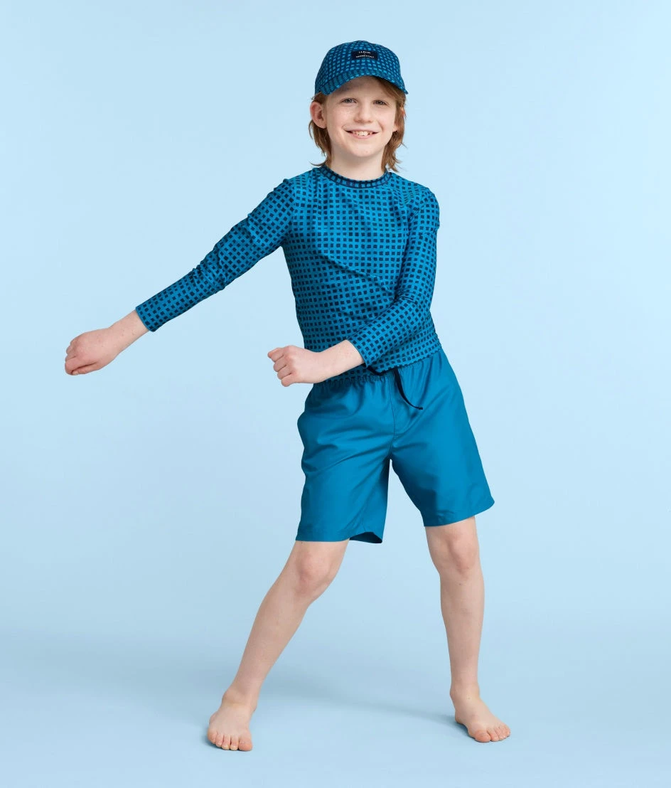 The Kids' Rash Guard - Gingham In Calypso 2 The Kids' Rash Guard - Gingham In Calypso - Image 2