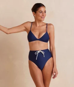 The Lace-Up High Leg High Rise Bikini Bottom - Deep Sea 10 The Lace-Up High Leg High Rise Bikini Bottom - Deep Sea -Summer Salt Swim Store Lace UpHighLegHighRiseBottom DeepSea Front