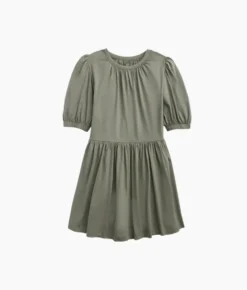The Luxe Pima Puff-Sleeve Mini Dress - Agave 11 The Luxe Pima Puff-Sleeve Mini Dress - Agave -Summer Salt Swim Store Luxe Pima Puff Sleeve Mini Dress Agave 6