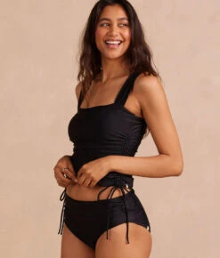 The Cinched Square Neck Tankini Top - Sea Urchin