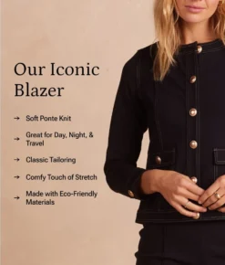 The Icon Ponte Jacket - White Sand -Summer Salt Swim Store PDPtext TheIconPonteBlazer 4d7f3ff1 7c09 41b5 8183 985b4c380e53