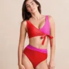 The Perfect Wrap Bikini Top - Lava & Hibiscus
