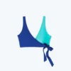 The Perfect Wrap Bikini Top - Aqua & Lapis