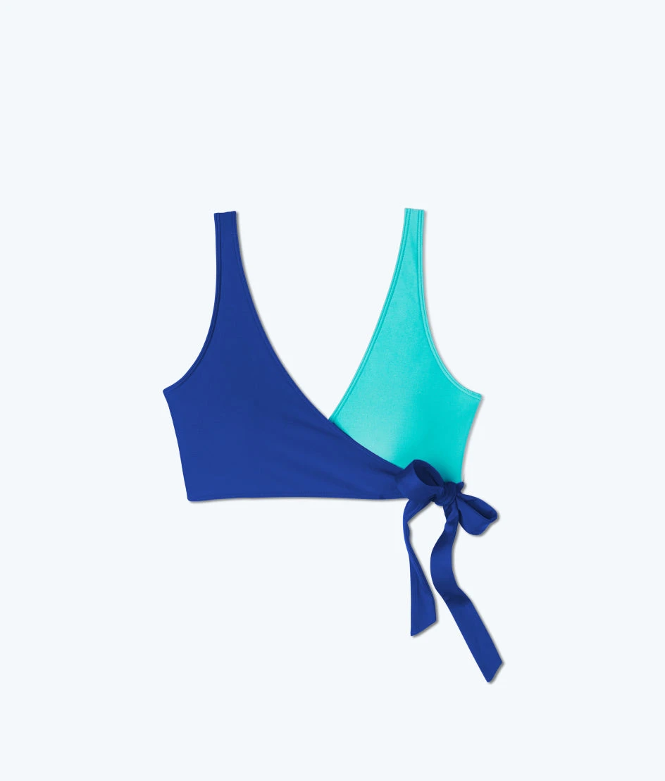 The Perfect Wrap Bikini Top - Aqua & Lapis 1 The Perfect Wrap Bikini Top - Aqua & Lapis