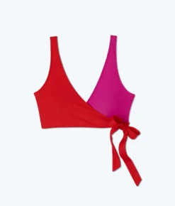 The Perfect Wrap Bikini Top - Lava & Hibiscus 9 The Perfect Wrap Bikini Top - Lava & Hibiscus -Summer Salt Swim Store PWBikiniTop Hibiscus Lava Flat
