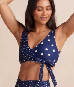 The Perfect Wrap Bikini Top - Nautical Sky & Coastal Dot