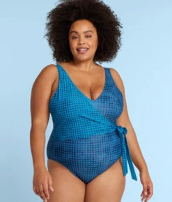 The Long Torso Perfect Wrap One Piece - Mixed Gingham In Calypso & Deep Sea 10 The Long Torso Perfect Wrap One Piece - Mixed Gingham In Calypso & Deep Sea -Summer Salt Swim Store PWOPMixedGinghaminDeepSea CalypsoFront2 b74024a0 9e71 4c0b aa1d a8df8fab24bf