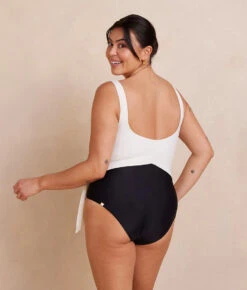 The Perfect Wrap One-Piece - Sea Urchin & White Sand -Summer Salt Swim Store PWOP SeaUrchin WhiteSand Back