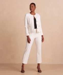 The Icon Ponte Jacket - White Sand -Summer Salt Swim Store Ponte Jacket Front Full