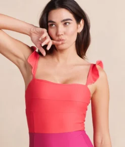 The Ruffle Oasis - Summer Berry & Spritz -Summer Salt Swim Store RuffleOasisStrawberryDetail