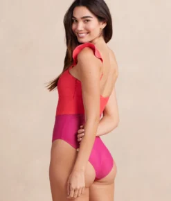 The Ruffle Oasis - Summer Berry & Spritz -Summer Salt Swim Store RuffleOasisStrawberrySide