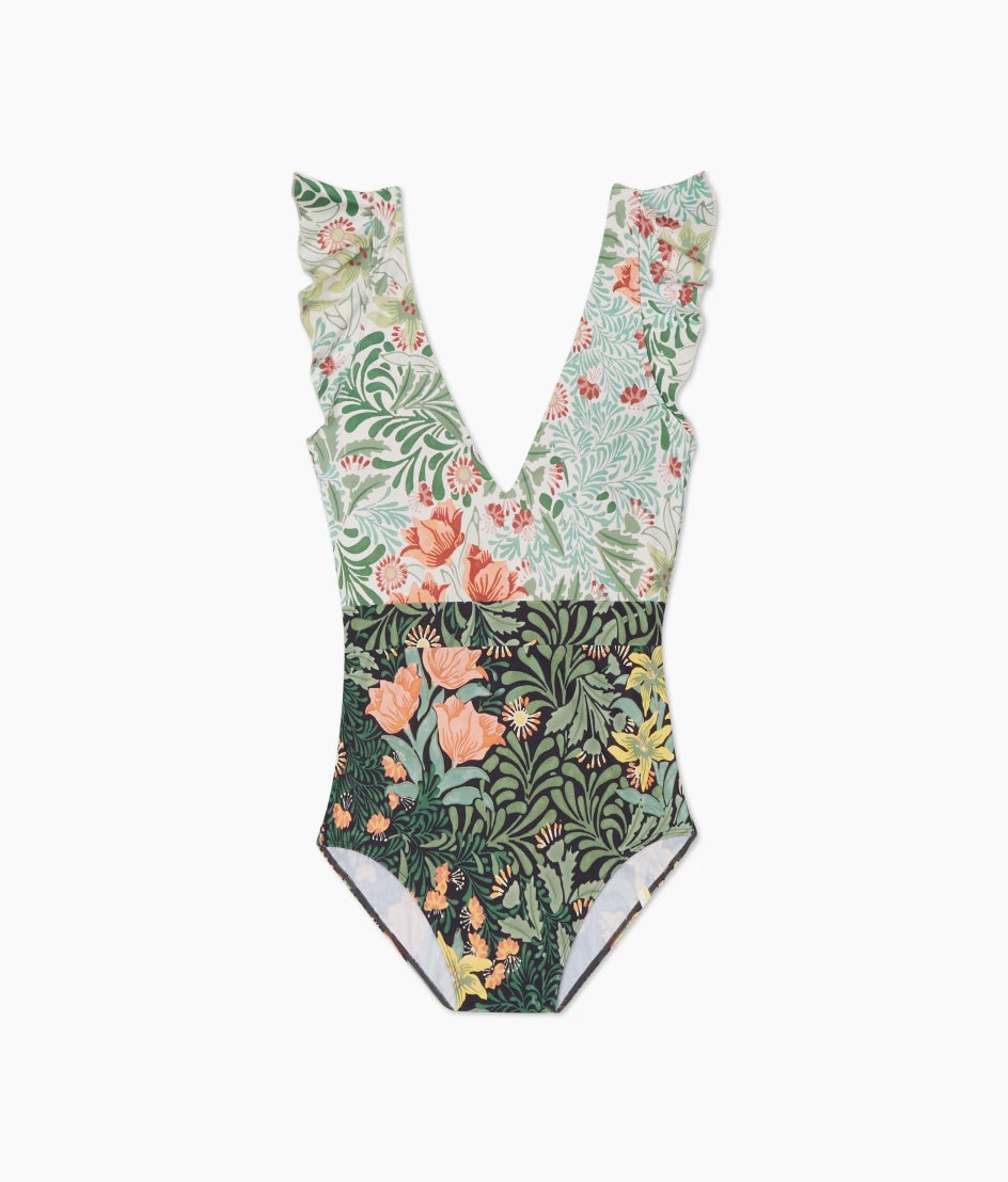 The Long Torso Ruffle Backflip - Bower In Seaglass & Watermelon 4 The Long Torso Ruffle Backflip - Bower In Seaglass & Watermelon - Image 4